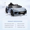 Ride on Sports Car, 12V Battery Powered Car for Kids, Licensed Corvette Kids Electric Car Toy, with RC, Visual Dashboard, Music - 3 of 4