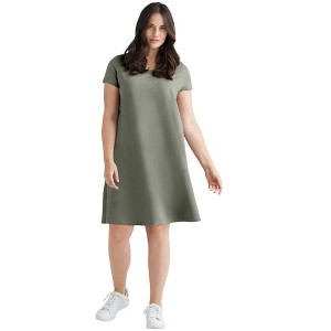 ellos Plus Size A-Line Knit Tee Dress - 1 of 4