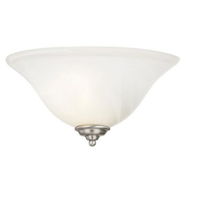 Brushed Nickel Wall Sconce with White Alabaster Glass