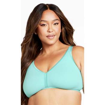 Curvy Couture Women's Plus Size Silky Smooth Micro Unlined Underwire Bra  Sweet Tea 46D