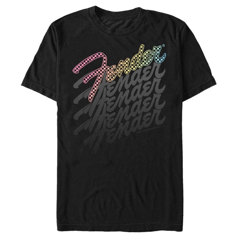 Men's Fender Checkered Repeating Logo T-Shirt, 1 of 6