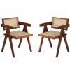 Homy Casa Mid-Century Rubber Wood Dining Chairs Set of 2, Waknut - 2 of 4