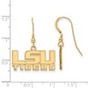 Black Bow Jewelry 14k Yellow Gold Plated Sterling Silver Louisiana State Fighting Tigers NCAA Dangle Earrings - 2 of 3