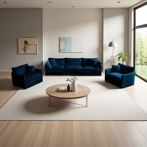 3-Piece Chenille Sofa Set with Round Arms - 1 of 4