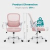 ALEXOUN Mesh Rolling Task and Office Chairs with Flip-up Arms  & Wheels,Comfortable Lumbar Support,Comfy for Home,Bedroom,Study,Student, - 3 of 4