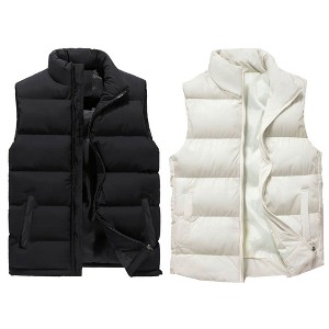 Spire By Galaxy Men's Modern Fit Heavyweight Puffer Bubble Vest-2 Pack - 1 of 2