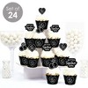 Big Dot of Happiness Mr. and Mrs. - Cupcake Decoration - Black and White Wedding or Bridal Shower Cupcake Wrappers and Treat Picks Kit - Set of 24 - 2 of 4