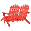 vidaXL Garden Chair White Fir Wood 2-seater Ergonomic Adirondack Chair - Red - 4 of 4