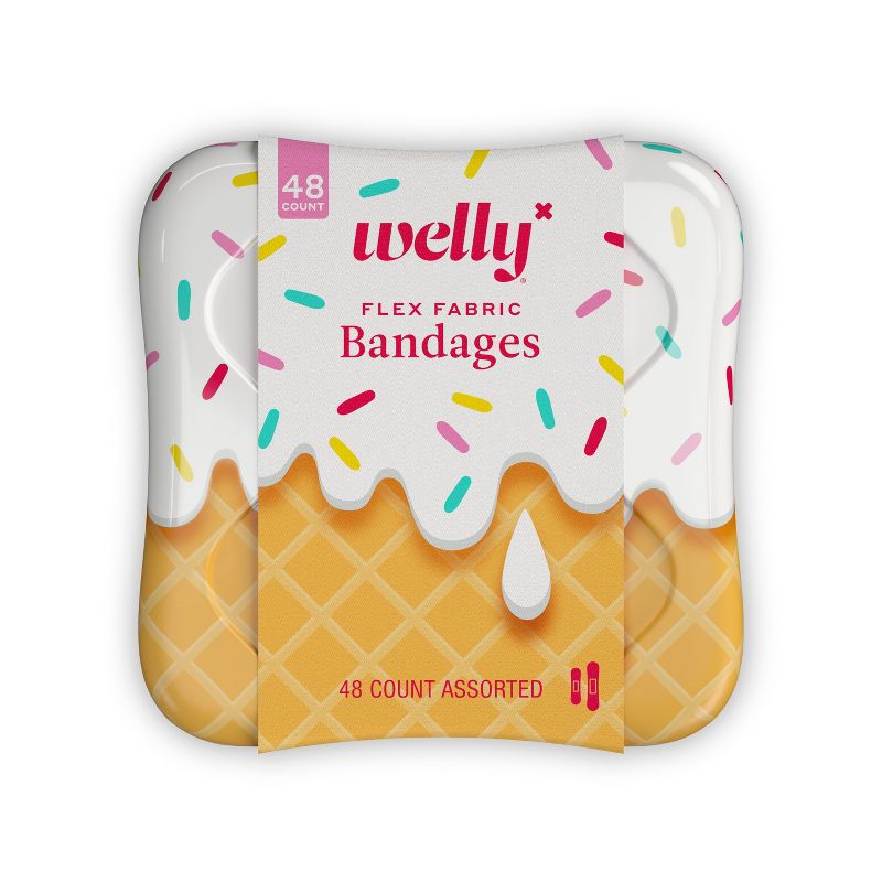Welly Kid&#39;s Flex Fabric Bandages - Ice Cream - 48ct, 1 of 15