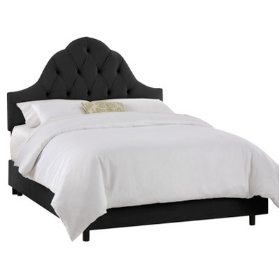 Toulouse Velvet Bed - Black - Full - Skyline Furniture