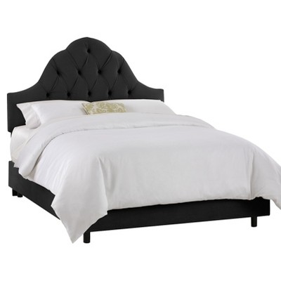 Toulouse Velvet Bed - Black - Queen - Skyline Furniture