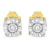 Haus of Brilliance 10K Yellow Gold Plated Silver 1/2 Cttw Miracle Set Diamond Stud Earring - 3 of 4
