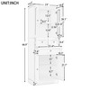 TiramisuBest Tall Bathroom Storage Cabinet, Cabinet with Four Doors and Drawers, Adjustable Shelf, MDF Board, White - 4 of 4