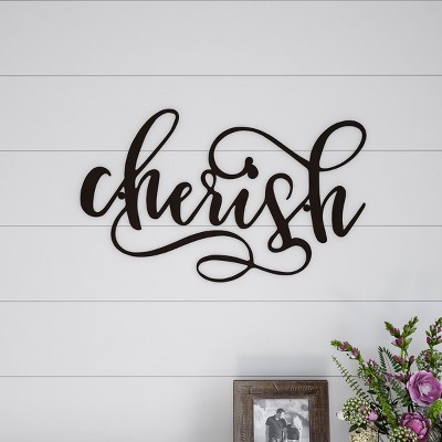 Metal Cutout- Cherish Decorative Wall Sign-3D Word Art Home Accent Decor-Perfect for Modern Rustic or Vintage Farmhouse Style by Hastings Home