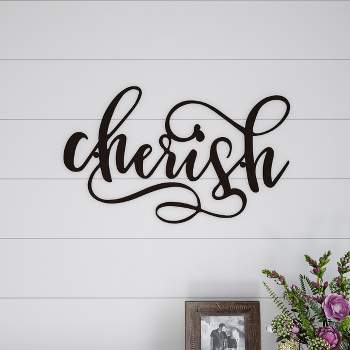 "Cherish" Decorative Wall Sign Natures Brown - Lavish Home