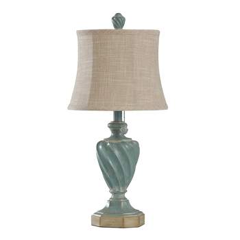 Cameron Table Lamp Distressed Ocean Blue with Light Brown/Cream/Gold - StyleCraft