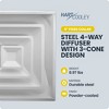 Hart & Cooley Steel 4-Way Diffuse with 3 Cone Design and 6 Inch Fixed Collar - 2 of 4