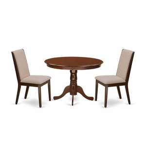 3-Piece Mahogany Finish Solid Wood Top-Dining Room Set-Seats 4 - 1 of 4