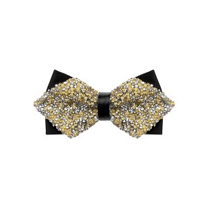 INSPIRE CHIC Men's Diamond Pre-tied Adjustable Neck Tie Fashion Bow Tie for Wedding Party Business - 1 of 4