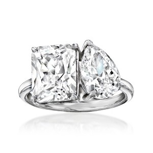 Ross-Simons 5.70 ct. t.w. CZ Toi Et Moi Ring in Sterling Silver - 1 of 4