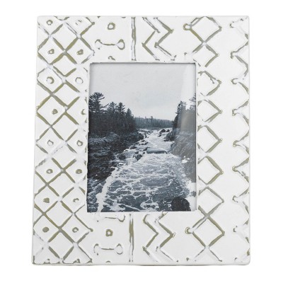 Multi Print 5X7 Gray & White Metal Photo Frame - Foreside Home & Garden