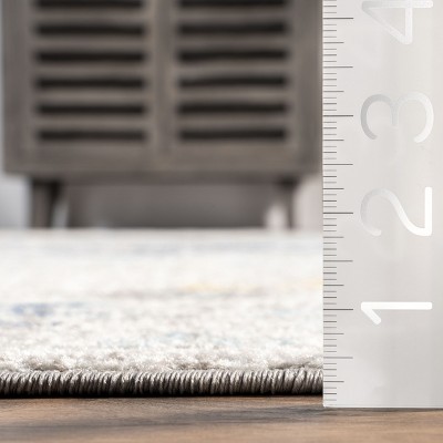 Blue Floral Synthetic 4' x 6' Rectangular Area Rug