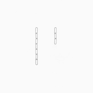 Bearfruit Jewelry Sterling Silver 18k Gold Plated Amelia Mismatching Chain Earrings - 1 of 4