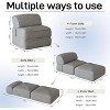 Folding Lazy Floor Sofa, with Headrest Pillow Bedroom Living Room Balcony£¬Gray - 2 of 4