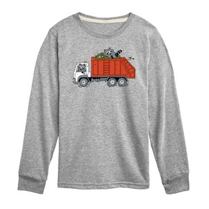 Boys' - Instant Message - Garbage Truck Raccoons Long Sleeve Graphic T-Shirt - 1 of 4