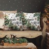 Lomsoe 2pcs Christmas Throw Pillow Covers - Merry Christmas Pine Branches Holly Leaves Pinecones Berries Bow Star Designs, Zip Closure, Holiday Decor - 3 of 4