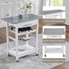 30"Mobile Rolling Kitchen Island Trolley Serving Cart with Underneath Drawer & Slide-Out Wire Storage Basket - 4 of 4