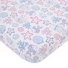 NoJo Mermaid Lagoon Pink, Blue and White Undersea Friends, Fish, Coral, Jellyfish and Starfish 4 Piece Nursery Crib Bedding Set - 3 of 4
