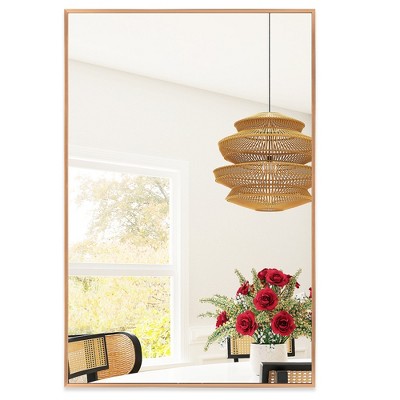 Golden State Art 36"x24" Black Aluminum Metal Rectangle Framed Mirror