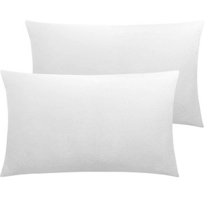 2 Pack Zippered Velvet Pillowcases, Super Soft and Cozy Luxury Fuzzy Flannel Pillow Cases - NTBAY - 1 of 4