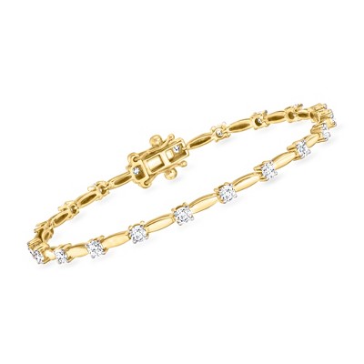 Ross-Simons 2.00 ct. t.w. Lab-Grown Diamond Link Station Bracelet in 18kt Gold Over Sterling