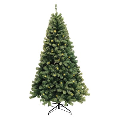 Creperture Artificial Christmas Tree, Metal Joints with 250 LED Lighting, Warm White, Large PVC Christmas Tree