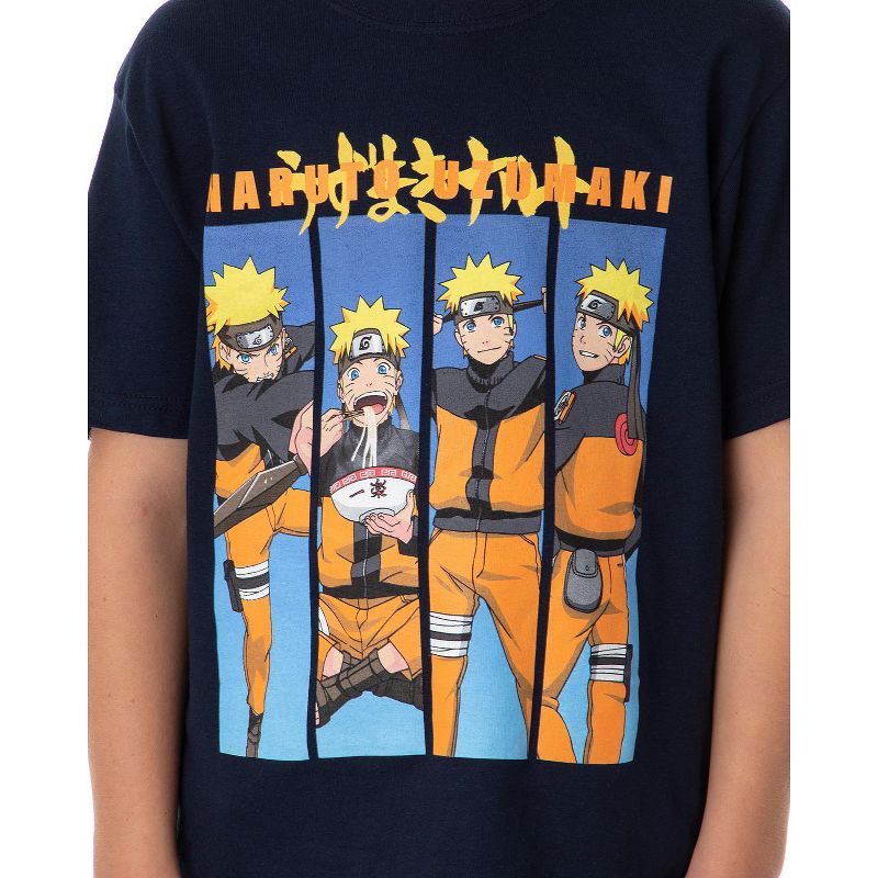 Naruto Shippuden Boys' Anime Naruto Uzumaki Character Youth Kids T-Shirt, 2 of 3