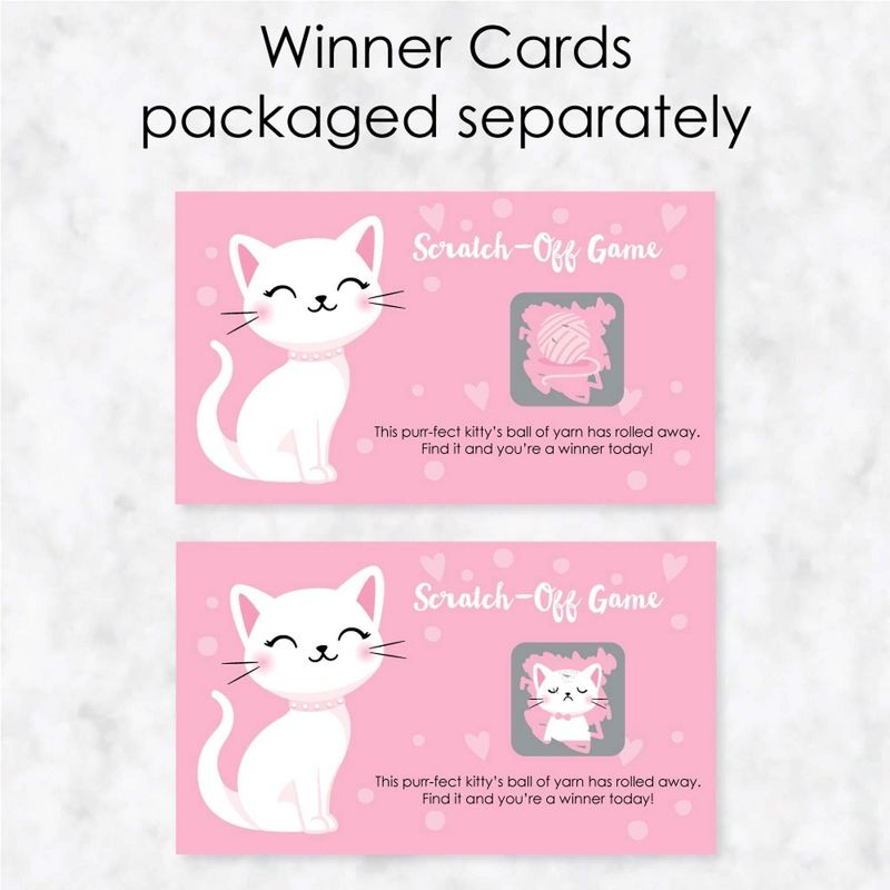 Big Dot of Happiness Purr-fect Kitty Cat - Kitten Meow Baby Shower or Birthday Party Game Scratch Off Cards - 22 Count, 3 of 7