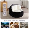 Sapphtopaz Oversized Faux Fur Bean Bag Chair with Shredded Sponge Filled Multicolor Round Cloud Couch for Adult Bean Bag for Living Room,Bedroom - 3 of 4