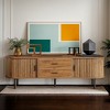 Hommoo TV Console with Storage and Sliding Tambour Door Brown - 2 of 4