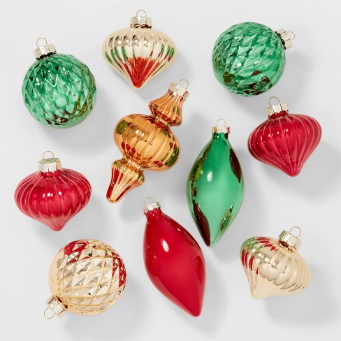 10ct Glass Christmas Tree Ornament Set - Wondershop™ - image 1 of 3