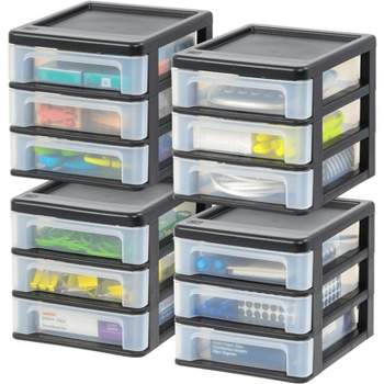 IRIS USA Plastic Clear View Desktop Organizer with Drawers