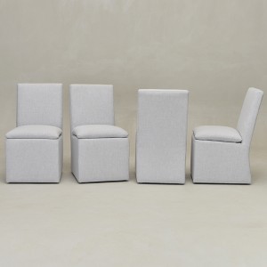 KINWELL 21"W Performance Fabric Dining Chair with Casters (Set of 4) - 1 of 4