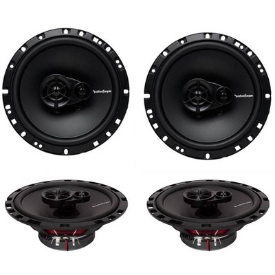 Rockford Fosgate R165X3 6.5" 90W 3 Way Car Audio Coaxial Speaker with Polypropylene Cone, Rubber Surround, Stamped Steel Basket, & Tweeter (4 Pack)