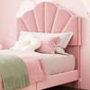 COZONY Twin Pink Velvet Upholstered Bed Frame, Adjustable Headboard, Wood Slat & Metal Support, No Box Spring Needed - 4 of 4