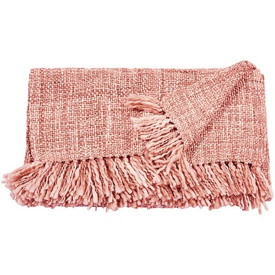 50"x60" Basket Weave Throw Blanket Pink - Mina Victory
