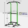 SEVOBAL Adjustable Pull Up Bar Dip Station 10 Height Settings 400LBS Capacity Multifunctional Home Gym Strength Exercise, Green, 29.13"*31.89"*82.68" - 3 of 4