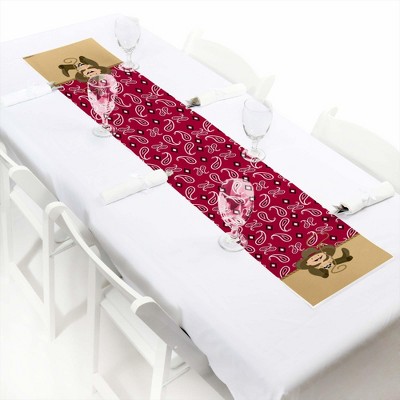 Big Dot of Happiness Little Cowboy - Western Petite Baby Shower or Birthday Party Paper Table Runner - 12 x 60 inches