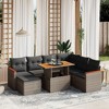 vidaXL 8 Piece Patio Sofa Set with Cushions Gray Poly Rattan - 2 of 4