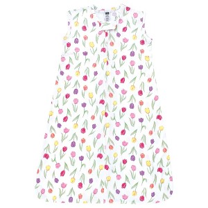 Hudson Baby Infant Girl Cotton Sleeveless Wearable Sleeping Bag, Sack, Blanket, Spring Tulips - 1 of 2